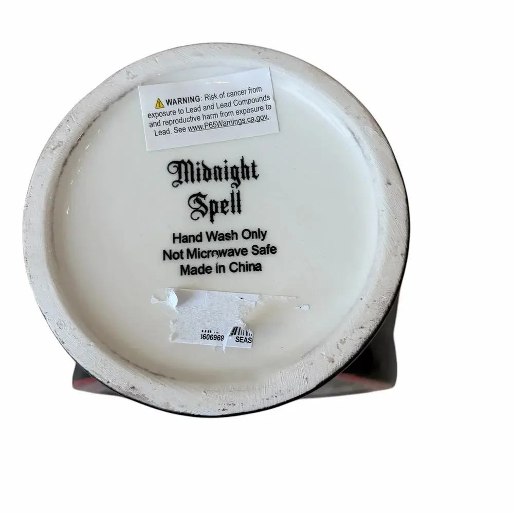 Midnight Spell Love Potion Cookie Jar Halloween Gothic Canister Black & Red NEW